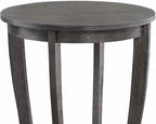 Convenience Concepts American Heritage Round End Table, Dark Gray Wirebrush