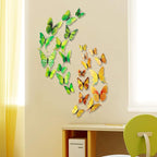 24pcs 3D Vivid Special Man-Made Lively Butterfly Art DIY Decor Wall Stickers Decals Nursery Decoration, Bathroom Décor, Office Décor, 3D Wall Art, 3D Crafts for Wall Art Kids Room Bedroom