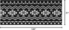 Custom Length Cut to Size Tribal Ethnic Southwestern Inspired Hallway Runner Rug, Non Slip Rubber Backed, 31 inch Wide X Customized Length, Aztec Black, 31 inch X 10 feet