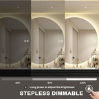 48"×34" LED Bathroom Mirror with Lights, Large Lighted Half Circle Bathroom Mirror-with Backlit, 3 Colors, Dimmable, Anti Fog, Shatter-Proof Modern Decor Vanity Mirrors