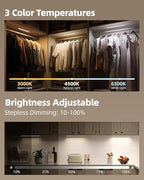 6-Pack Under Cabinet Lighting Wireless, LED Motion Sensor Light Indoor, Rechargeable Closet Lights Battery Operated, Dimmable & 3 Color Temps, Under Counter Lights for Kitchen, Stairs (8inch)