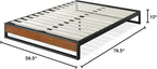 ZINUS GOOD DESIGN Award Winner Suzanne 10 Inch Bamboo and Metal Platforma Bed Frame, No Box Spring Needed, Wood Slat Support, Chestnut Brown, Queen