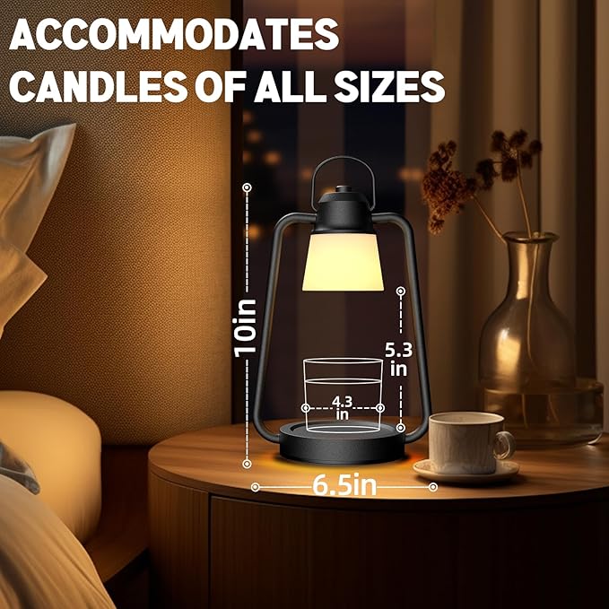 MAOYUE Candle Warmer Lamp with Timer and Dimmer for Jar Candles - Electric Wax Melt Warmer, Vintage Black Decor Lamp, Perfect Housewarming & Birthday Gift for Women, Mom | Upgraded