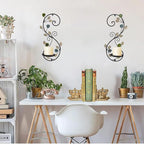 Wall Sconces Candle Holder Set of 2, Antique Multi-Color Leaf Branch Wall Mount Hanging Metal Wall Candle Holder Candle Sconce for Living Room Dining Room…