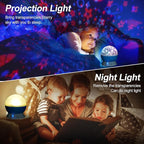 Christmas Baby Night Lights with Remote Control,Moon Projector 360 Degree Rotation - 4 LED Bulbs 8 Color Changing Light, Romantic Night Lighting Blue
