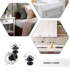 Ravinte 15 Pack Crystal Drawer Knobs - Glass Cabinet Knobs, Diamond Shaped, 30 mm with Black Base