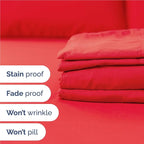 Full 6 Piece Sheet Set - Comfy Breathable & Cooling - Ultra Soft Hotel Luxury Bedding Set with 8-16 Inch Deep Pockets - 1 Flat & 1 Fitted Sheet & 4 Pillowcases - Cozy, Wrinkle Free & Easy Care - Red