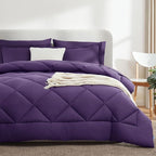 CozyLux Full Size Comforter Sets Purple - 7 Pieces Bed in a Bag Full, Luxury Soft Bed Set for All Seasons, Bedding Set with Down Alternative Comforter, Sheets, Pillowcases & Shams