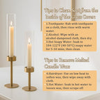 6Pcs Hurricane Glass Candle Holders Gold Candlestick Holders Taper Candle Holder with 9.8" Windproof Clear Cylinder Covers for Outdoor Indoor Tall Candle Stick Holder Decor for Wedding Party Fireplace