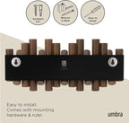 Umbra Picket Rail Hook Coat Rack, Aged Walnut