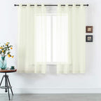 DUALIFE 54 Inches Long Cream Beige Sheer Grommet Curtains for Nursery Small Windows Short Drapes 2 Panels Set Light Filtering Semi Sheer Farmhouse Style Curtains 52 X 54 Inch Long Ivory