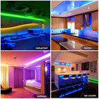 phopollo Led Strip Lights Color Changing 16.4ft Flexible 5050 RGB Led Lights Kit with Power Supply and 44 Keys Remote