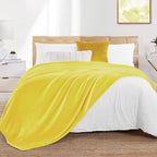 Walensee Fleece Blanket Plush Throw Fuzzy Lightweight (Twin Size 60x80 Yellow/Lemon Canary Yellow) Super Soft Microfiber Flannel Blankets for Couch, Bed, Sofa Warm and Cozy for All Seasons