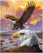 Dawhud Direct Eagle Fleece Throw Blanket, 50" x 60", Flying Eagle Print, Super Soft Plush, Unisex, Iii Eagle Clouds Color