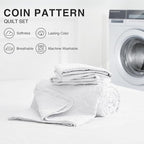 Love's cabin Quilts for Full Bed White Bedspreads Bedding Set - Summer Lightweight Bedspread Comforter - Coin Pattern Bedding Coverlet for All Season - 3 Pieces (1 Quilt, 2 Pillow Shams)