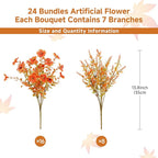 SHareconn 48 Bundles Artificial Fall Flowers for Outdoors Decoration, UV Resistant Silk Eucalyptus Lavender Faux Autumn Fake Plants for Outside Indoor Garden Yard Porch Home Decor, Autumn Colours