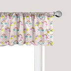 Ambesonne Cartoon Window Valance, Pastel Rainbows Clouds Raindrops Sky Theme, Curtain Valance for Kitchen Bedroom Decor with Rod Pocket, 42" x 12", Rose and Multicolor