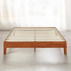 Mellow Naturalista Grand - 12 Inch Solid Wood Platform Bed with Wooden Slats - No Box Spring Needed - King (Cherry)