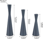 Vixdonos Taper Candle Holders Metal Candlestick Holders Set of 3 Table Mantel Decorative Candle Stand for Dinning,Party，Wedding,Home Decor(Dark Blue)