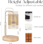 Candle Warmer Lamp with Timer: Gold Candle Warming Lamp Height Adjustable Wax Melt Warmer Dimmable Modern New Home Bedroom Decor Housewarming Gift for Women