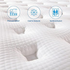 Rimensy Full Mattress, 12 Inch Hybrid Mattress in a Box, Gel Memory Foam Mattress, Individually Wrapped Pocket Coils Innerspring Mattress, Support & Pressure Relief, Medium Firm Feel