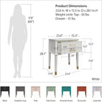 CosmoLiving by Cosmopolitan Westerleigh End Table, White