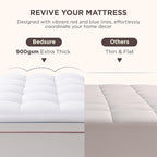 Bedsure King Mattress Topper - Pillow Top Mattress Pad Cover with Deep Pocket Fits up to 21 Inches, Plush Soft Bed Topper for Back Pain Relief, Overfilled with Down Alternative Filling, White