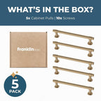 Franklin Brass - Francisco Champagne Bronze Gold Cabinet Handles 5 Inch (5") Hole Center Pulls | Easy Install, Durable Hardware for Kitchen Cabinet Door, Drawers, Dresser Pull, Furniture (10 Pack)