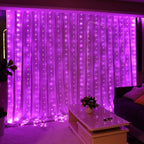 HXWEIYE 300LED Fairy Curtain Lights, 9.8x9.8Ft USB Plug-in 8 Modes Christmas String Hanging Lights with Remote for Bedroom Backdrop Wedding Party Indoor Wall Decor, Pink, Tangle-Free