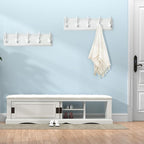 WEBI Coat Rack Wall Mount,Coat Hooks Wall Mounted,16" Hole to Hole,Large Coat Hanger Wall Hook Rack,5 Hooks for Hanging Coats,Hats,Jacket,Clothes,White