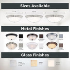 DESIGNERS FOUNTAIN Reedley 3-Lights Flush Mount Ceiling Light, 15 Inch Lighting Fixture for Kitchen, Bedroom, Bathroom, and Hallway, Satin Platinum with Etched Glass, 1257L-SP-W