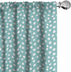 Ambesonne Turquoise Window Curtains, Retro Vintage 60s 50s Inspired Geometric Polka Dots Romantic Art Print, Lightweight Decor 2-Panel Set with Rod Pocket, Pair of - 28" x 63", White and Blue