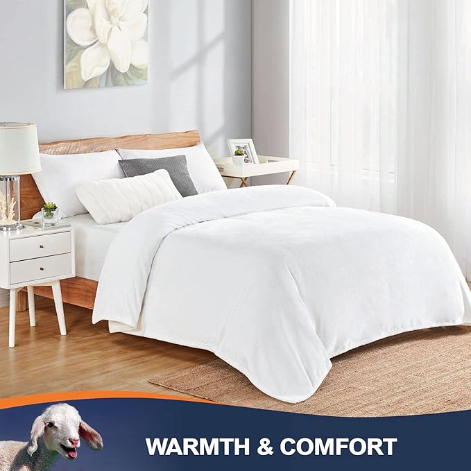 Walensee Fleece Blanket Plush Throw Fuzzy Lightweight (XL-Twin Size 66x90 White) Super Soft Microfiber Flannel Blankets for Couch, Bed, Sofa Ultra Luxurious Warm and Cozy for All Seasons