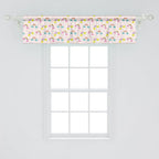 Ambesonne Cartoon Window Valance Pack of 2, Pastel Rainbows Clouds Raindrops Sky Theme, Rod Pocket Curtain Valances for Kitchen Bedroom, 54" X 12", Rose and Multicolor