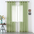 DUALIFE Sage Green Sheer Grommet Curtains 120Inches Extra Length for Bedroom -Light Filttering Curtains Drapes 2 Panels for Living Room Party Backdrop?52W X 120L Inch