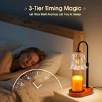 Candle Warmer Lamp Adjustable Timer Electric－Amber Flower Shaped Melting Wax Lamp