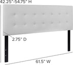 Flash Furniture Lennox Tufted Upholstered Queen Size Headboard in White Vinyl