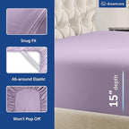 DREAMCARE Queen Sheet Set – 6 pcs Cooling Bed Sheets – up to 15” Deep Sheets Queen Size Bed Set – 2500 Supreme Collection – Extra Soft 100% Brushed Microfiber Hotel Luxury with Side Pocket – Lavender