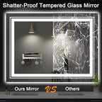LED Bathroom Mirror, 84"X32" with Front and Backlit, Anti-Fog, Large Bathroom Vanity Mirror for Wall, Memory Function, Stepless Dimmable, Tempered Glass (Horizontal/Vertical)