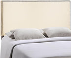 Modway Region Linen Fabric Upholstered Full Headboard in Ivory with Nailhead Trim
