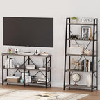BON AUGURE Entry Table, 47 Inch Console Tables for Entryway, Narrow Couch Table Behind Sofa for Living Room, Wood 3 Tier Shelves Organization Tables for Foyer, Hallway (Dark Grey Oak)