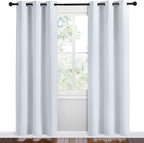 NICETOWN Room Darkening Draperies Curtains Panels, Greyish White, 2 Panels, 42 by 78, Window Treatment Thermal Insulated Grommet Room Darkening Curtains/Drapes for Bedroom
