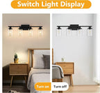 Black Bathroom Vanity Light Fixtures Over Mirror 4-Light Vanity Lighting Fixtures Wall Sconce Lamp