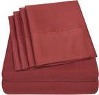 Cal King Size Bed Sheets - 6 Piece 1500 Supreme Collection Fine Brushed Microfiber Deep Pocket California King Sheet Set Bedding - 2 Extra Pillow Cases, Great Value, California King, Burgundy