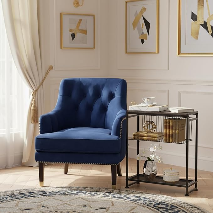 Dulcii Small Side Table for Small Spaces - Slim End Table with Magazine Holder Narrow End Table Living Room - Skinny Bedside Table Nightstand Bedroom Thin Side Table (Grey)