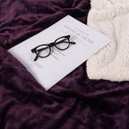 NANPIPER King Size Sherpa Blanket, Soft Fleece Throw for Bed, Reversible Thick Fuzzy Blanket for Winter (Purple, 90x108 inches)