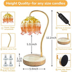 Dimmable Flower Candle Warmer Lamp, Fall Candle Warmer with Timer & 4Bulbs, Womens Gifts for Christmas Birthday, Unique Home Decor for Bedroom Fall Decor (Orange)