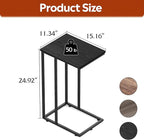 WLIVE Black Side Table Set of 2, C Shaped End Table Sets, Small Sofa Side Tables Bedroom, Living Room, Home Office, 2-Tier Couch Bedside Table for Small Spaces