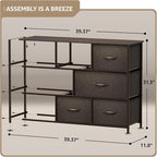 Sorbus Dresser with 8 Drawers - Chest Organizer Unit with Steel Frame Wood Top & Handle Easy Pull Fabric Bins for Clothes - Wide Storage Furniture for Bedroom, Hallway, Living Room, Nursery & Closet