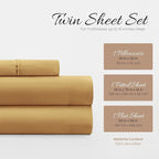 Linen Market Brushed Microfiber Twin Sheet Set 3 Piece – Oeko-TEX Certified Ultra Soft & Wrinkle-Free - 16" Deep Pocket Sheets - Easy Care Twin Size - Gold